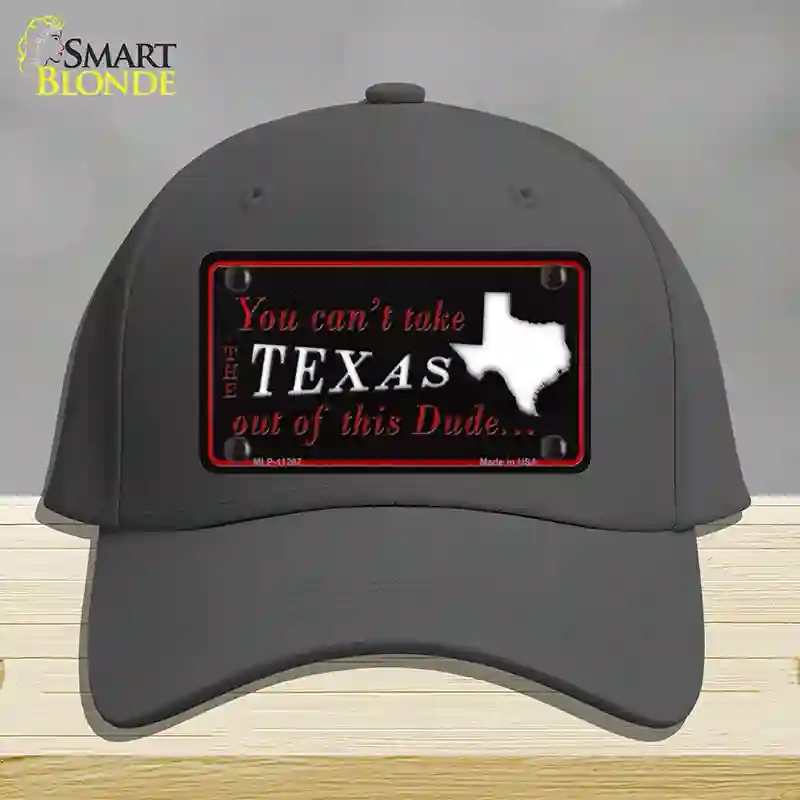 HAT04-MLP-11297 Texas Dude Novelty License Plate Hat, Cotton - Charcoal
