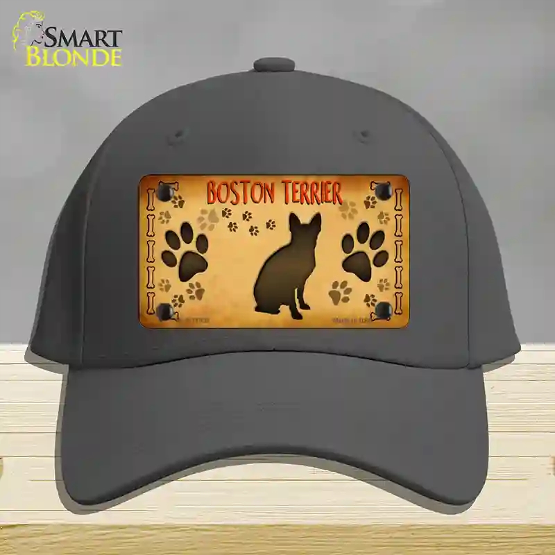 HAT04-MLP-11305 Boston Terrier Novelty License Plate Hat, Cotton - Charcoal