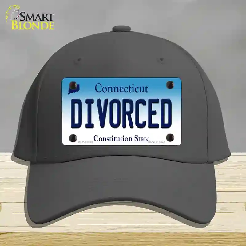 HAT04-MLP-10933 Divorced Connecticut Novelty License Plate Hat, Cotton - Charcoal