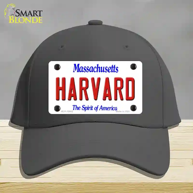 HAT04-MLP-10993 Harvard Massachusetts Novelty License Plate Hat, Cotton - Charcoal