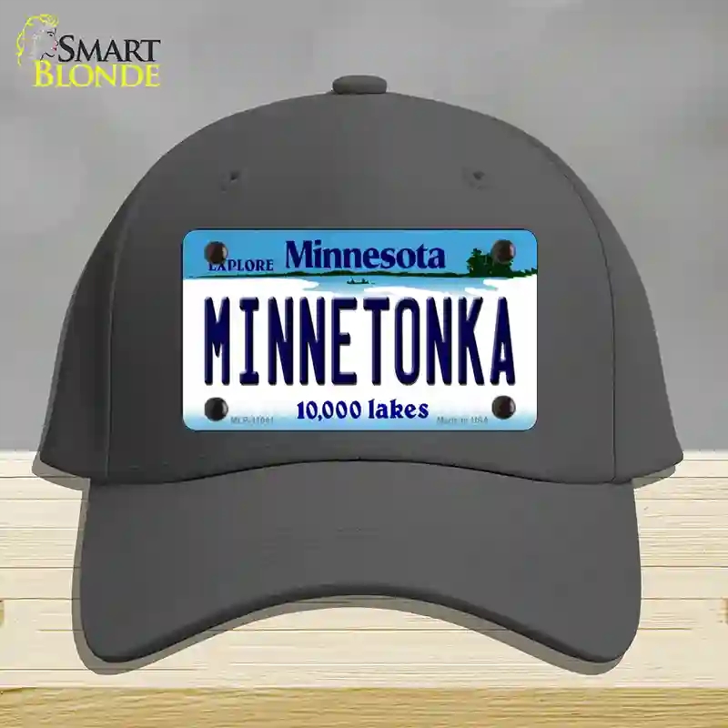 HAT04-MLP-11041 Minnetonka Minnesota State Novelty License Plate Hat, Cotton - Charcoal