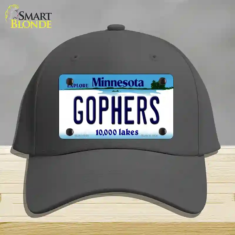 HAT04-MLP-11053 Gophers Minnesota State Novelty License Plate Hat, Cotton - Charcoal
