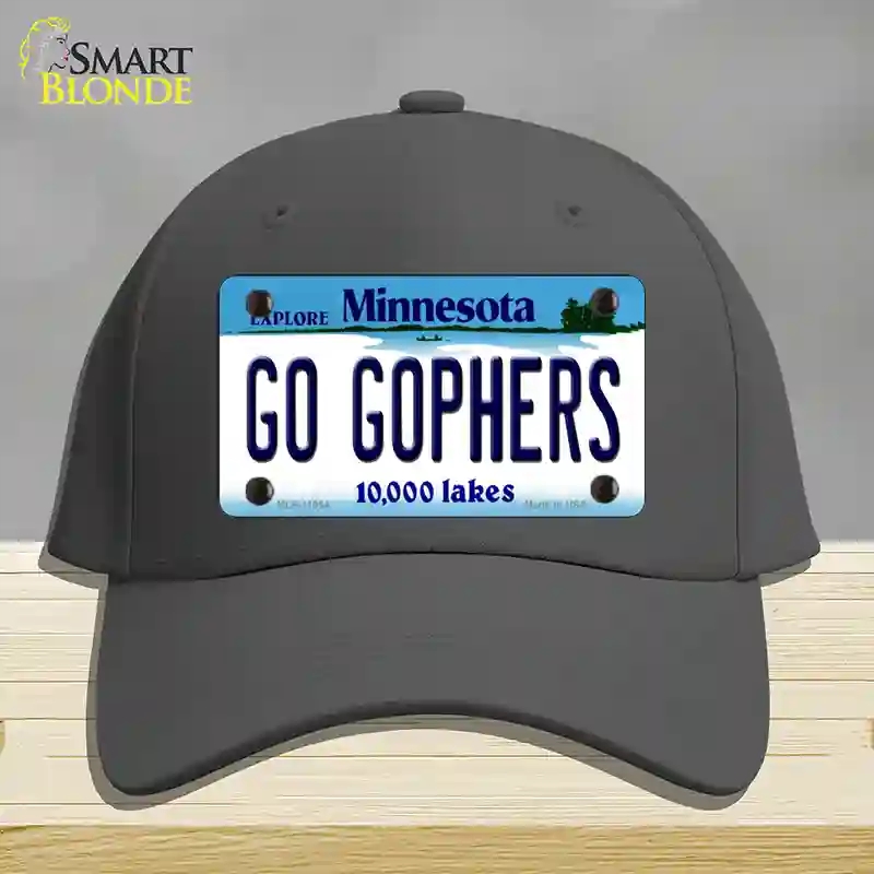 HAT04-MLP-11054 Go Gophers Minnesota State Novelty License Plate Hat, Cotton - Charcoal