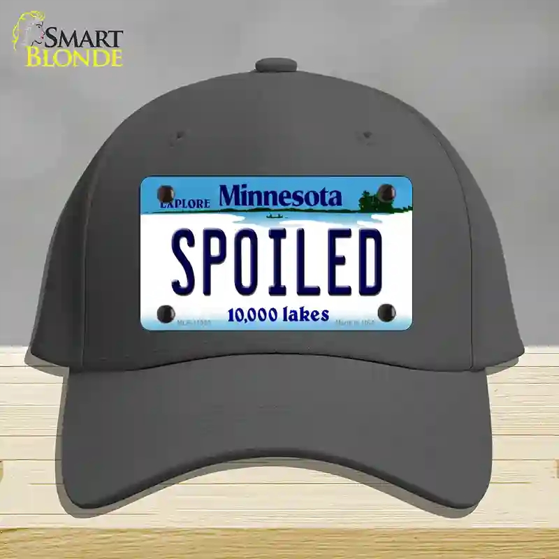HAT04-MLP-11063 Spoiled Minnesota State Novelty License Plate Hat, Cotton - Charcoal
