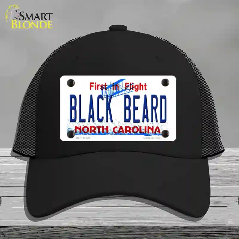 HAT01-MLP-11829 Black Beard North Carolina Novelty License Plate Hat, Mesh - Black