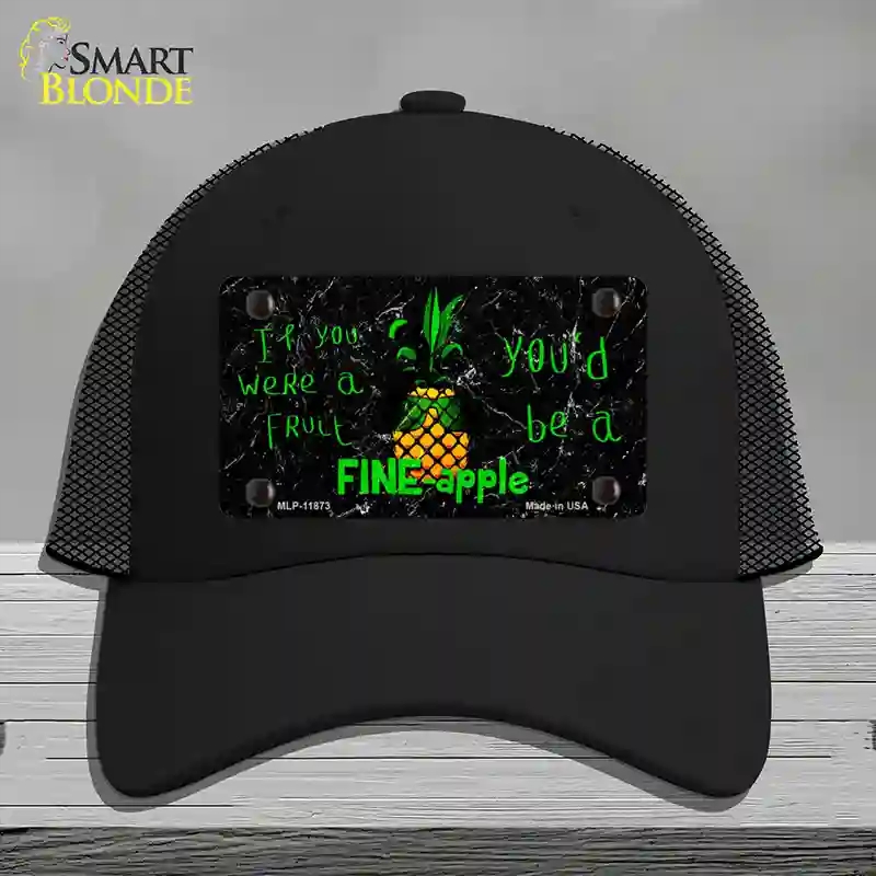HAT01-MLP-11873 Fineapple Novelty License Plate Hat, Mesh - Black