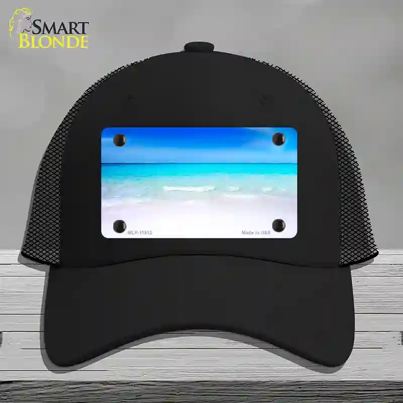 HAT01-MLP-11912 Beach Scene Novelty License Plate Hat, Mesh - Black