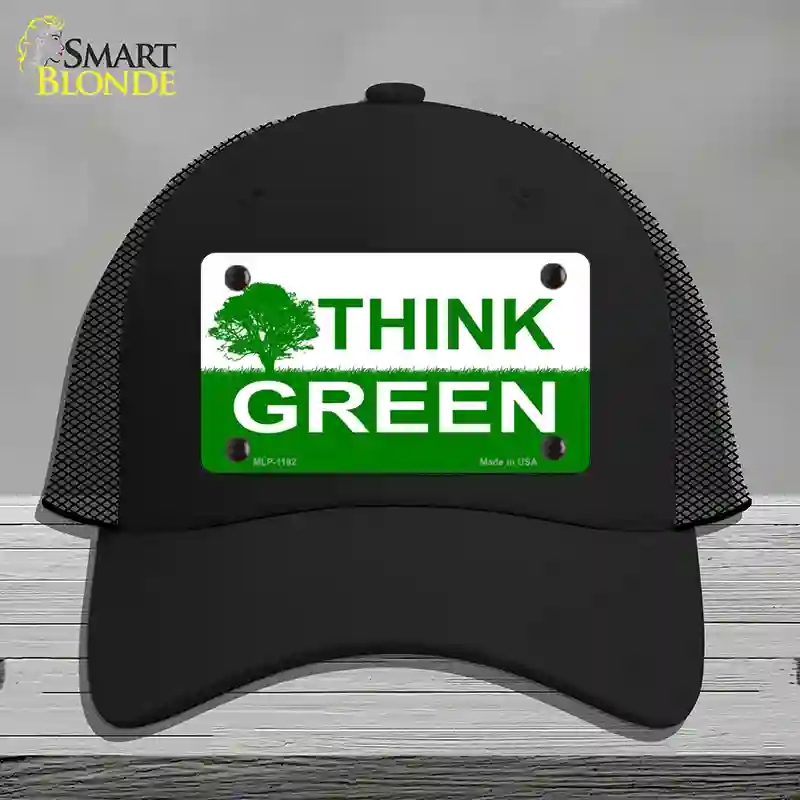 HAT01-MLP-1192 Think Green Novelty License Plate Hat, Mesh - Black