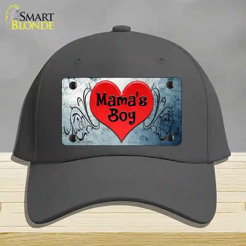 HAT04-MLP-11538 Mamas Boy Novelty License Plate Hat, Cotton - Charcoal