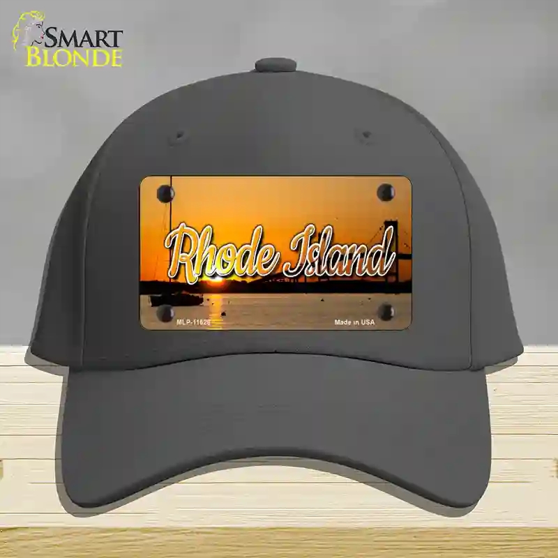 HAT04-MLP-11628 Rhode Island River Sunset State Novelty License Plate Hat, Cotton - Charcoal