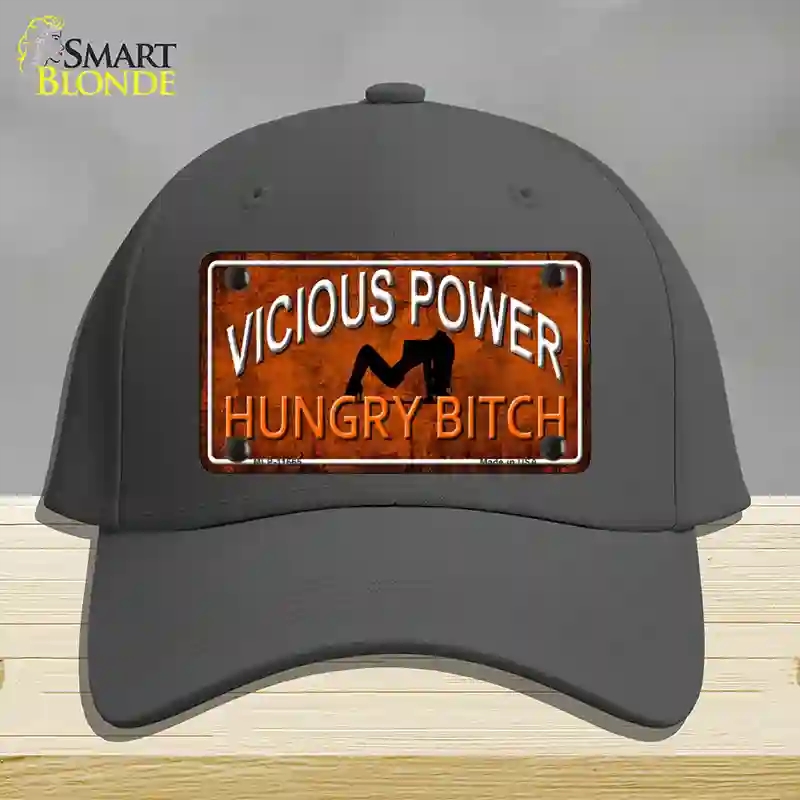 HAT04-MLP-11665 Vicious Power Novelty License Plate Hat, Cotton - Charcoal