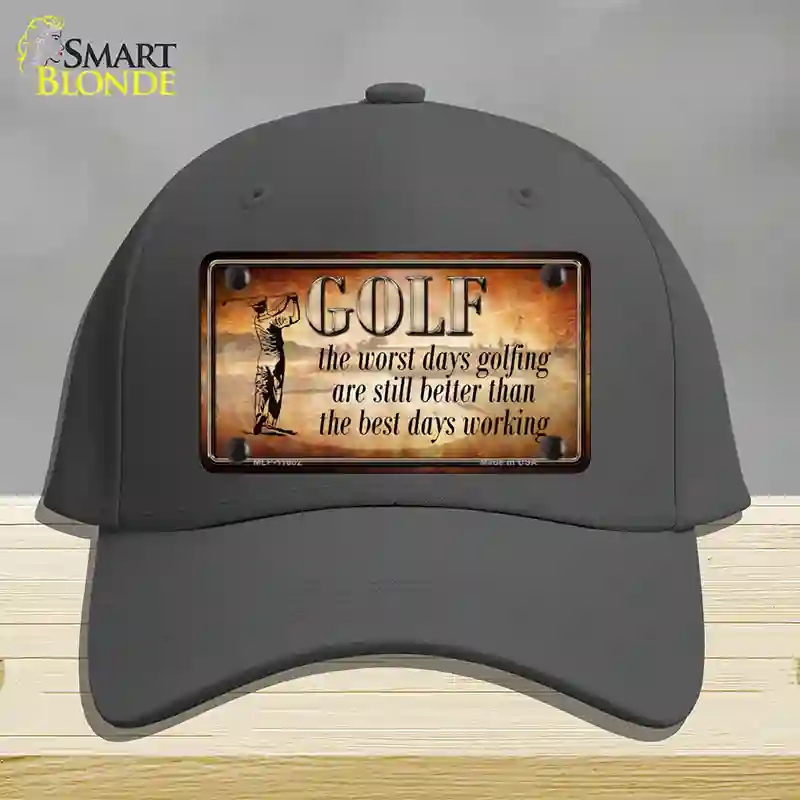 HAT04-MLP-11682 Golf the Worst Days Novelty License Plate Hat, Cotton - Charcoal