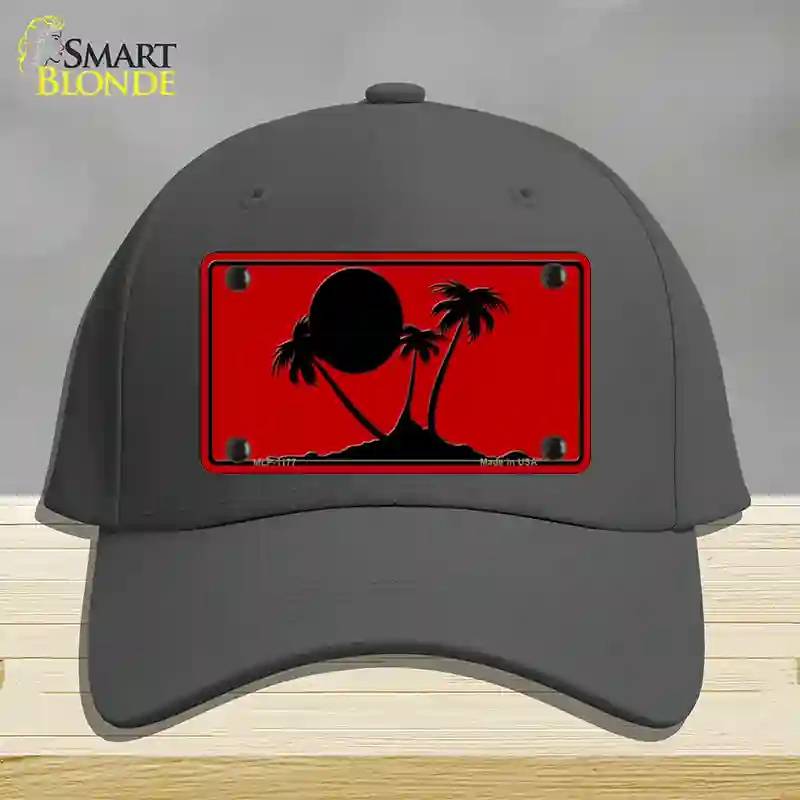 HAT04-MLP-1177 Island Palms Novelty License Plate Hat, Cotton - Charcoal