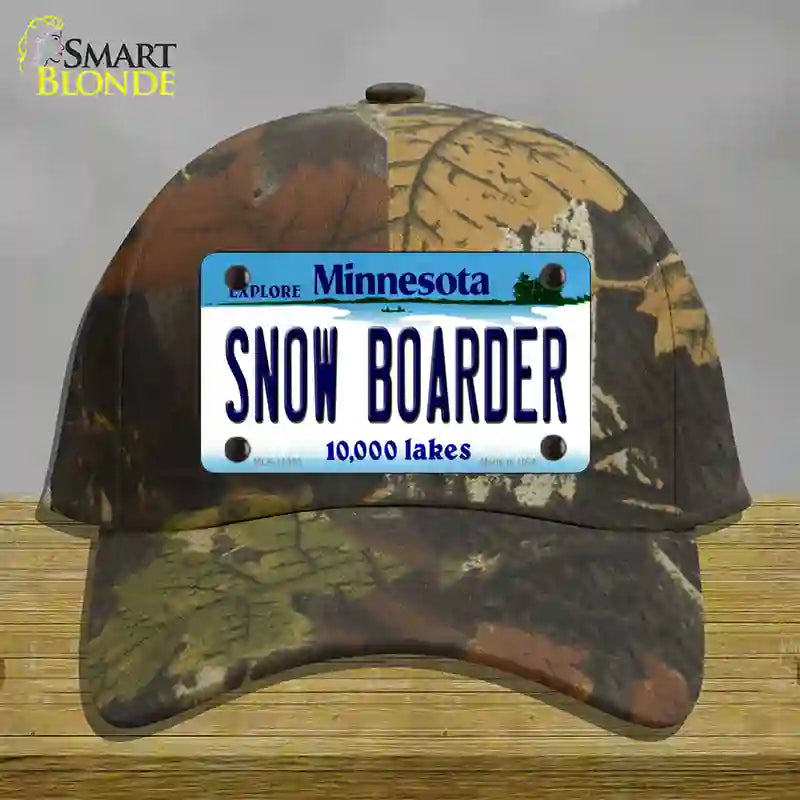 HAT06-MLP-11083 Snow Boarder Minnesota State Novelty License Plate Hat, Cotton - Camouflage