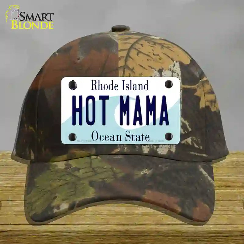 HAT06-MLP-11202 Hot Mama Rhode Island State Novelty License Plate Hat, Cotton - Camoflauge