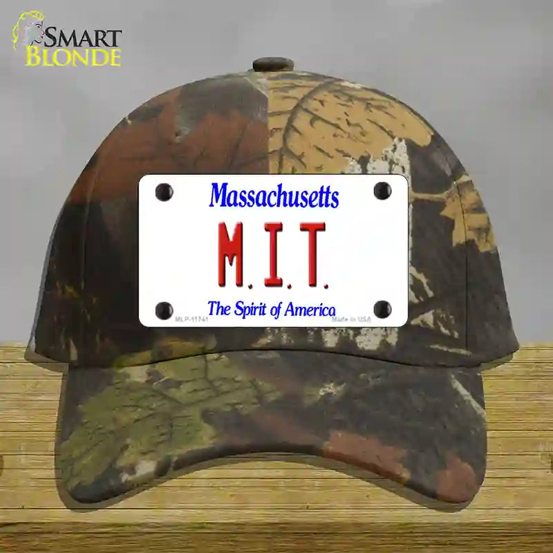 HAT06-MLP-11741 MIT Massachusetts State Novelty License Plate Hat, Cotton - Camoflauge