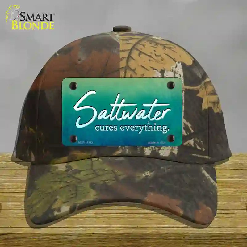 HAT06-MLP-11888 Saltwater Cures Everything Novelty License Plate Hat, Cotton - Camoflauge