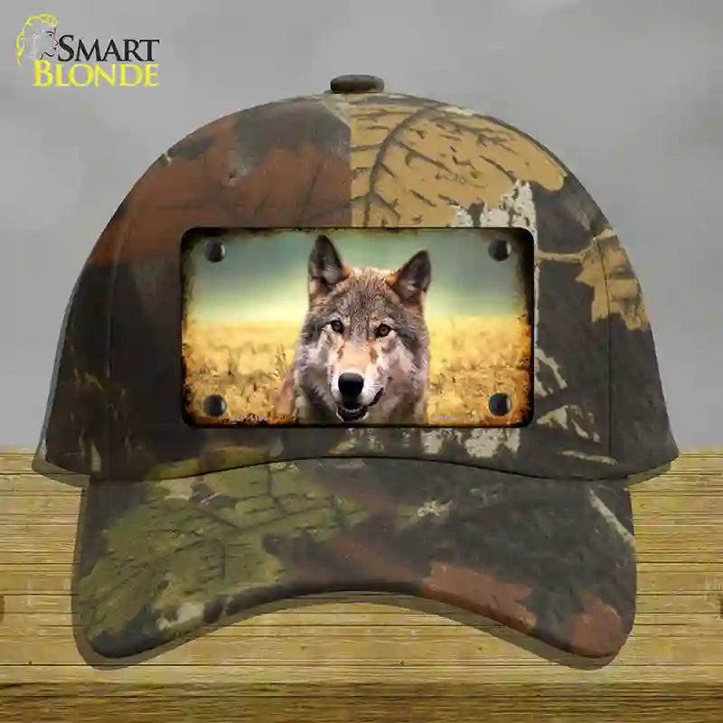 HAT06-MLP-1189 Wolf Novelty License Plate Hat, Cotton - Camouflage
