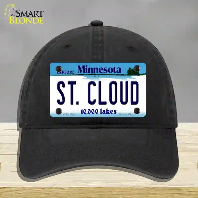HAT07-MLP-11040 St Cloud Minnesota State Novelty License Plate Hat, Unconstructed Cotton - Black