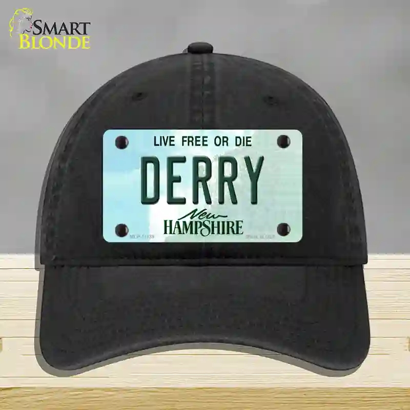 HAT07-MLP-11139 Derry   Hampshire State Novelty License Plate Hat, Unconstructed Cotton - Black