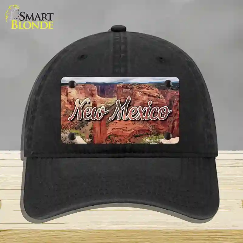 HAT07-MLP-11617   Mexico Red Canyon State Novelty License Plate Hat, Unconstructed Cotton - Black
