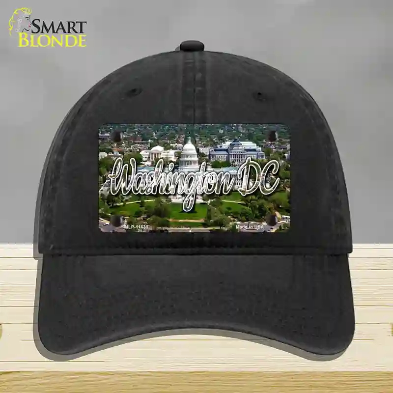 HAT07-MLP-11638 Washington DC White House State Novelty License Plate Hat, Unconstructed Cotton - Black