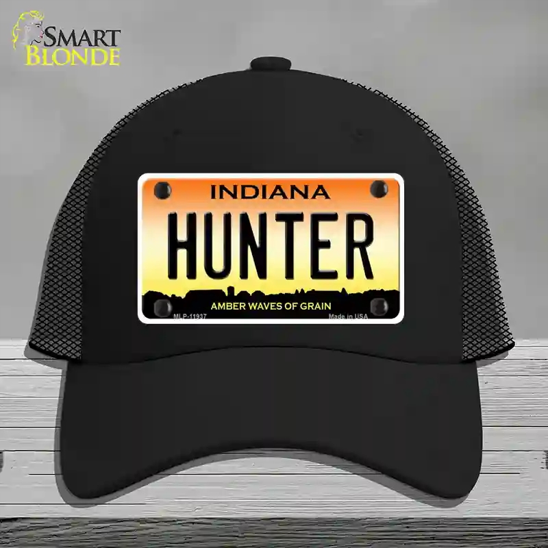 HAT01-MLP-11937 Hunter Indiana Novelty License Plate Hat, Mesh - Black
