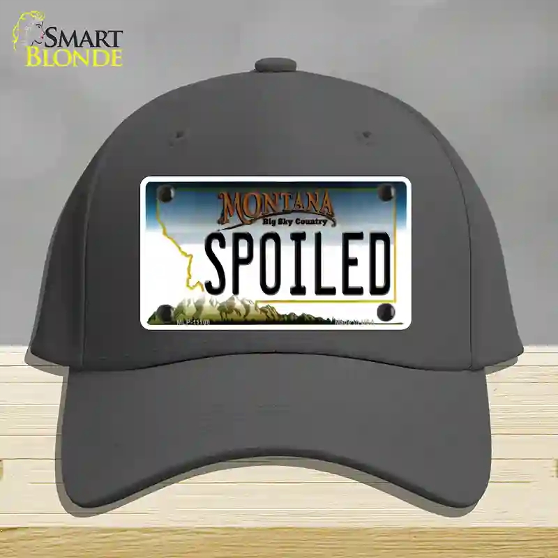 HAT04-MLP-11108 Spoiled Montana State Novelty License Plate Hat, Cotton - Charcoal