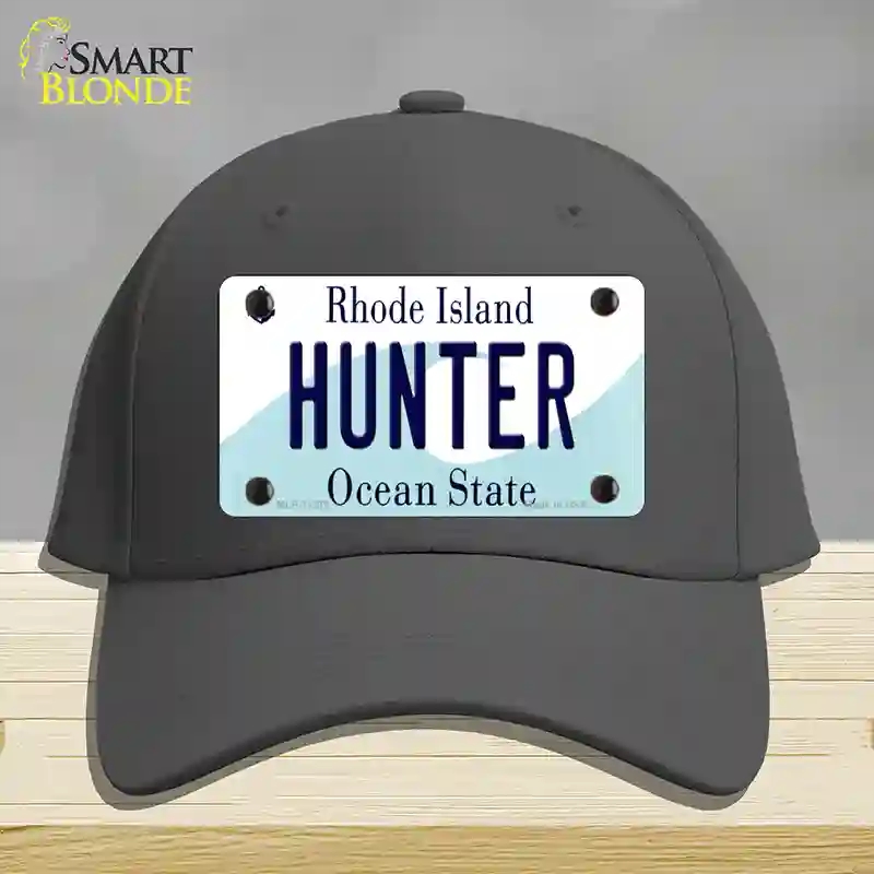 HAT04-MLP-11218 Hunter Rhode Island State Novelty License Plate Hat, Cotton - Charcoal