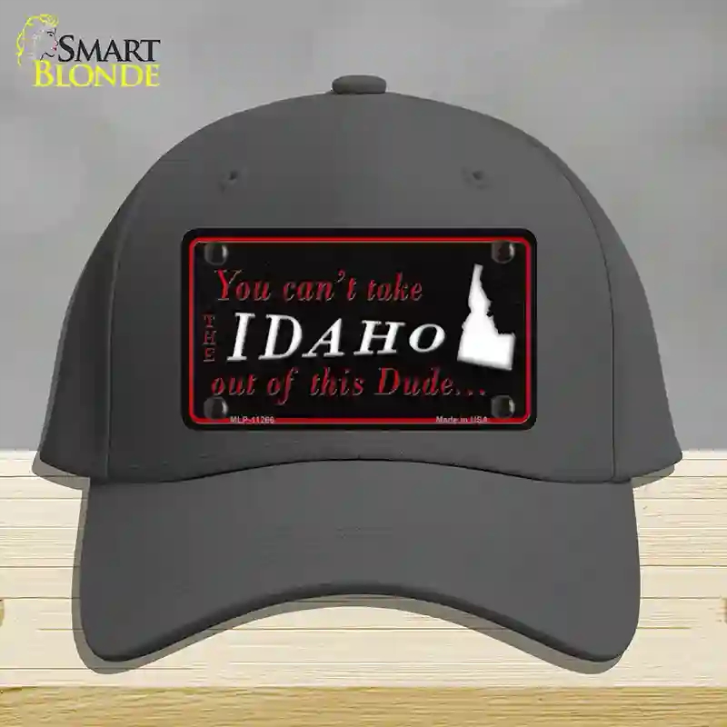 HAT04-MLP-11266 Idaho Dude Novelty License Plate Hat, Cotton - Charcoal