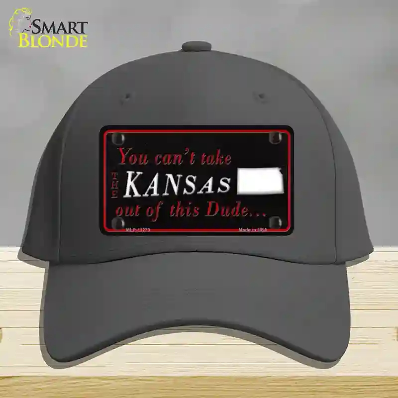 HAT04-MLP-11270 Kansas Dude Novelty License Plate Hat, Cotton - Charcoal