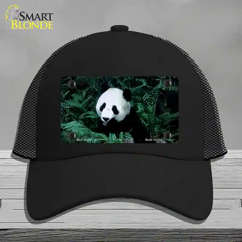 HAT01-MLP-1187 Panda Bear Novelty License Plate Hat, Mesh - Black