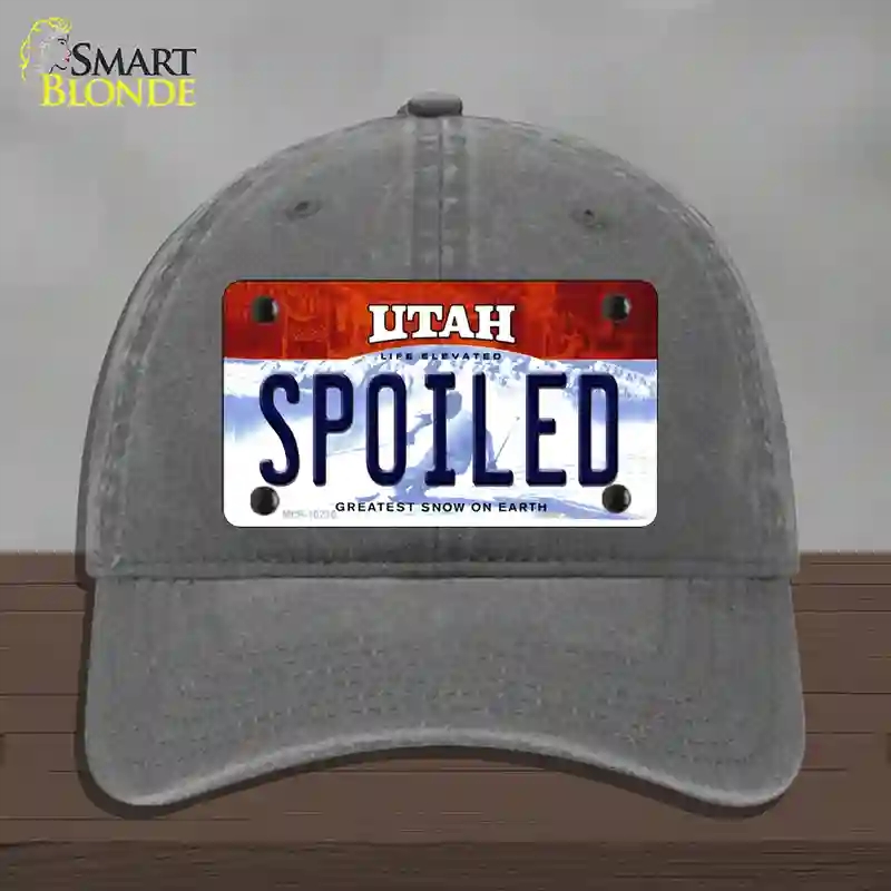 HAT08-MLP-10210 Spoiled Utah Novelty License Plate Hat, Unconstructed Cotton - Charcoal