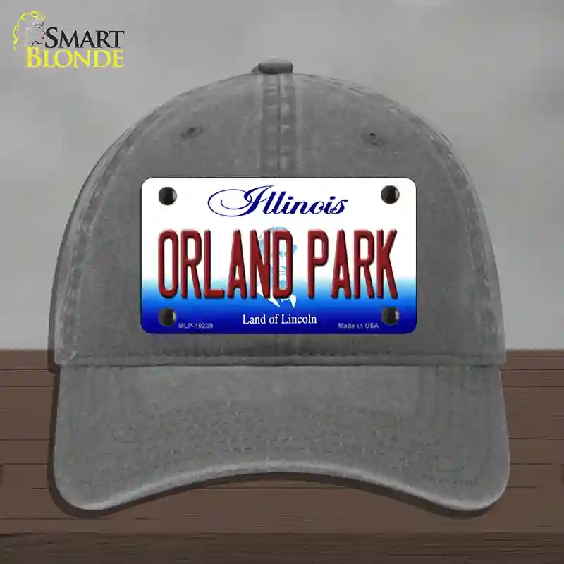 HAT08-MLP-10289 Orland Park Illinois Novelty License Plate Hat, Unconstructed Cotton - Charcoal
