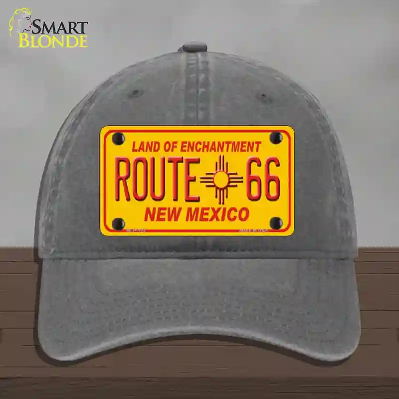HAT08-MLP-103 Route 66   Mexico Novelty License Plate Hat, Unconstructed Cotton - Charcoal