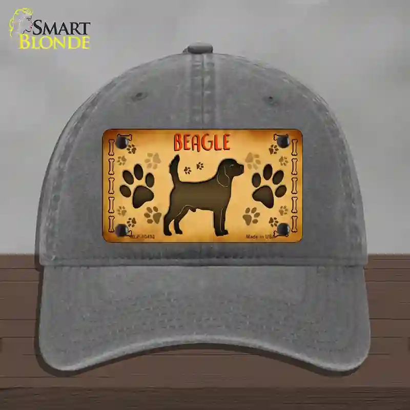 HAT08-MLP-10432 Beagle Novelty License Plate Hat, Unconstructed Cotton - Charcoal
