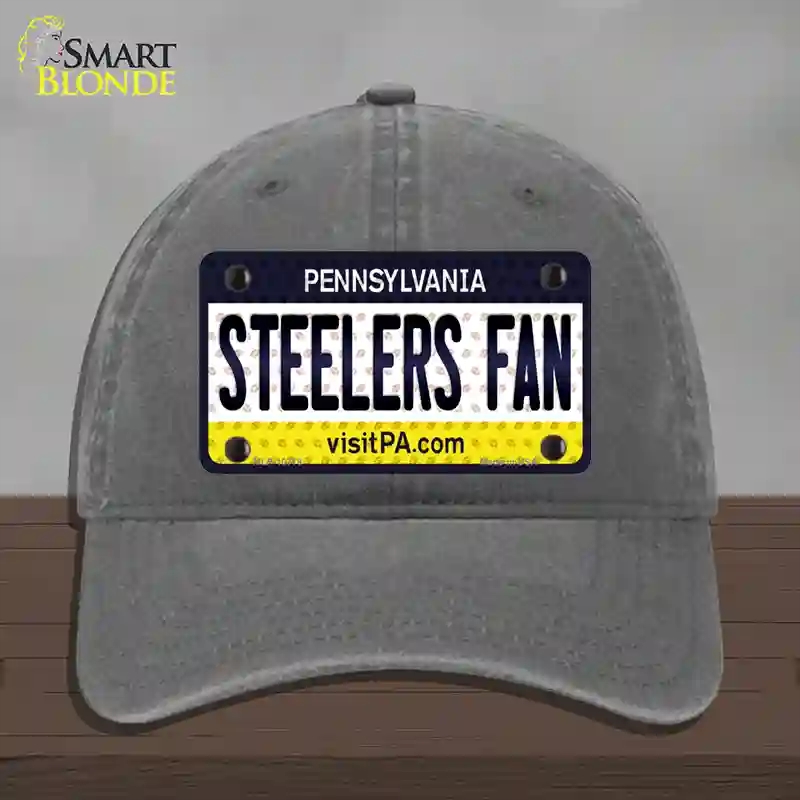 HAT08-MLP-10778 Steelers Fan Pennsylvania Novelty License Plate Hat, Unconstructed Cotton - Charcoal