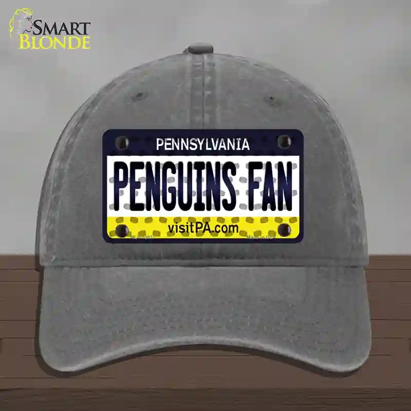 HAT08-MLP-10837 Penguins Fan Pennsylvania Novelty License Plate Hat, Unconstructed Cotton - Charcoal