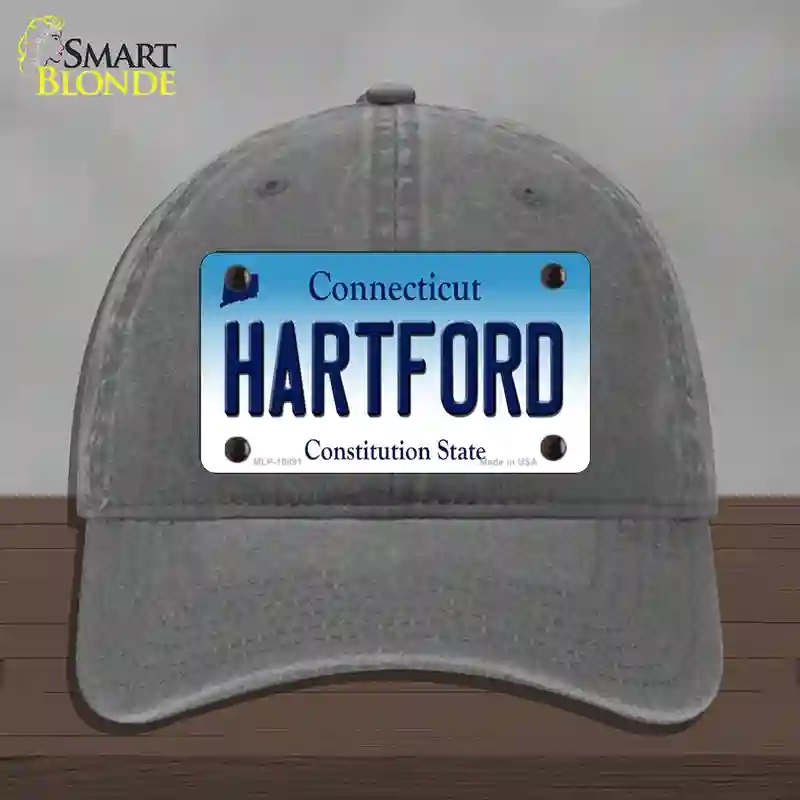 HAT08-MLP-10891 Hartford Connecticut Novelty License Plate Hat, Unconstructed Cotton - Charcoal