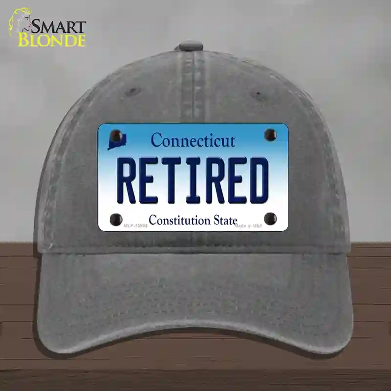 HAT08-MLP-10909 Retired Connecticut Novelty License Plate Hat, Unconstructed Cotton - Charcoal