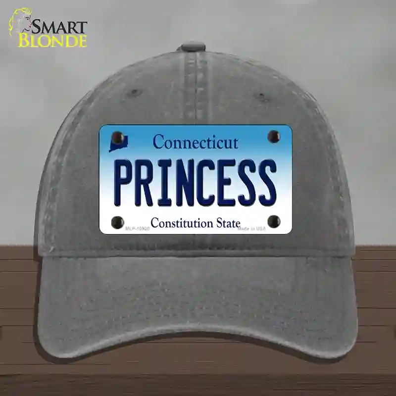 HAT08-MLP-10920 Princess Connecticut Novelty License Plate Hat, Unconstructed Cotton - Charcoal