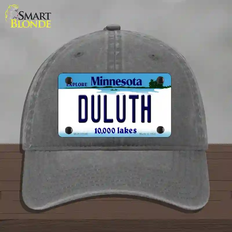 HAT08-MLP-11039 Duluth Minnesota State Novelty License Plate Hat, Unconstructed Cotton - Charcoal