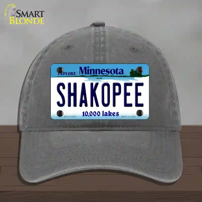HAT08-MLP-11046 Shakopee Minnesota State Novelty License Plate Hat, Unconstructed Cotton - Charcoal