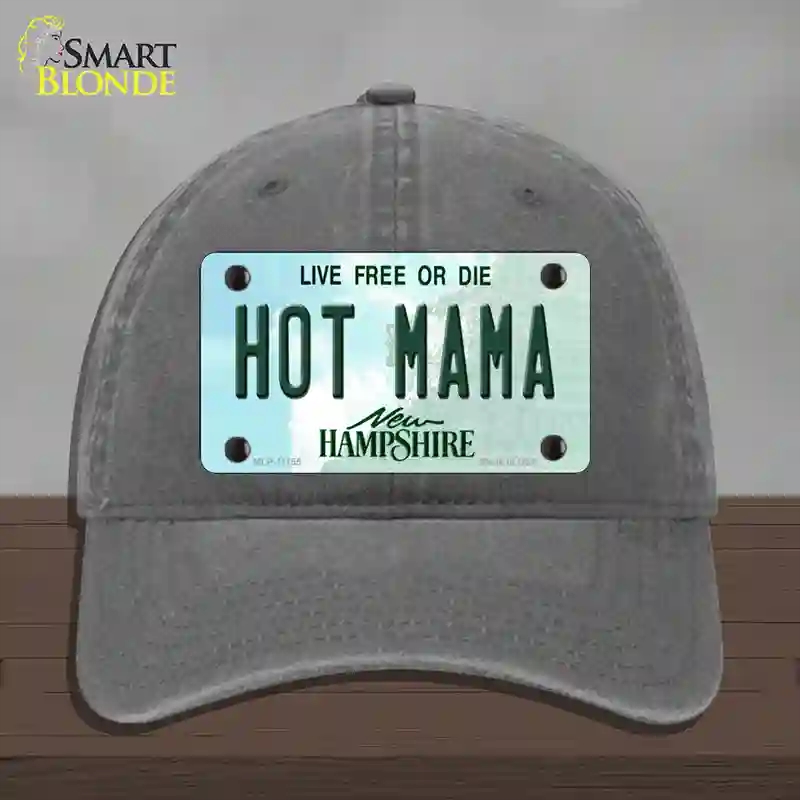 HAT08-MLP-11155 Hot Mama   Hampshire State Novelty License Plate Hat, Unconstructed Cotton - Charcoal