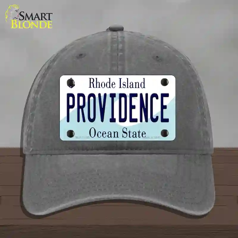 HAT08-MLP-11182 Providence Rhode Island State Novelty License Plate Hat, Unconstructed Cotton - Charcoal