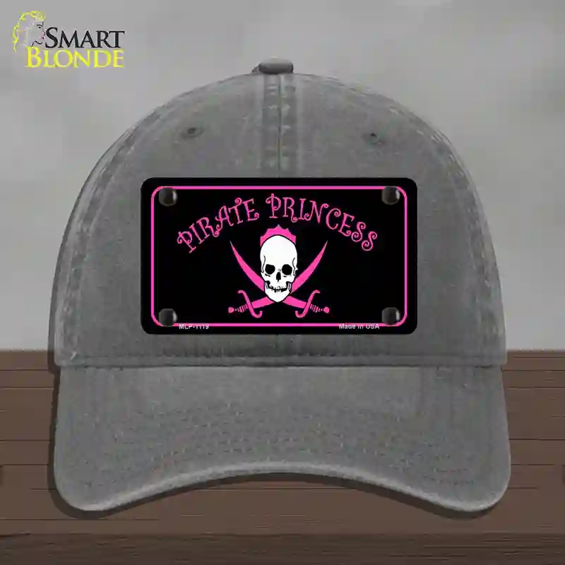 HAT08-MLP-1119 Pirate Princess Novelty License Plate Hat, Unconstructed Cotton - Charcoal