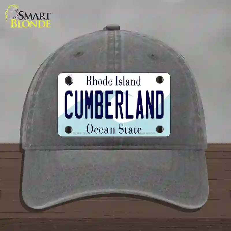 HAT08-MLP-11191 Cumberland Rhode Island State Novelty License Plate Hat, Unconstructed Cotton - Charcoal