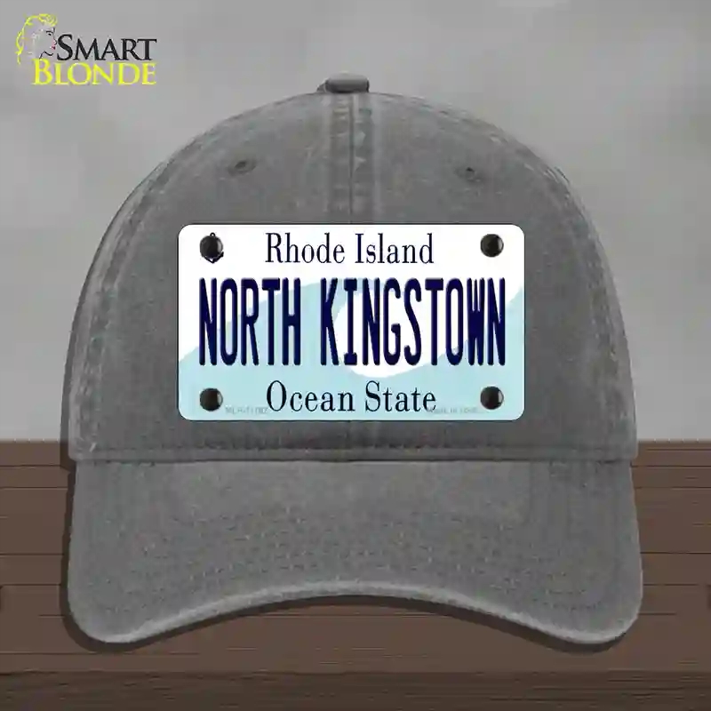 HAT08-MLP-11192 North Kingstown Rhode Island State Novelty License Plate Hat, Unconstructed Cotton - Charcoal