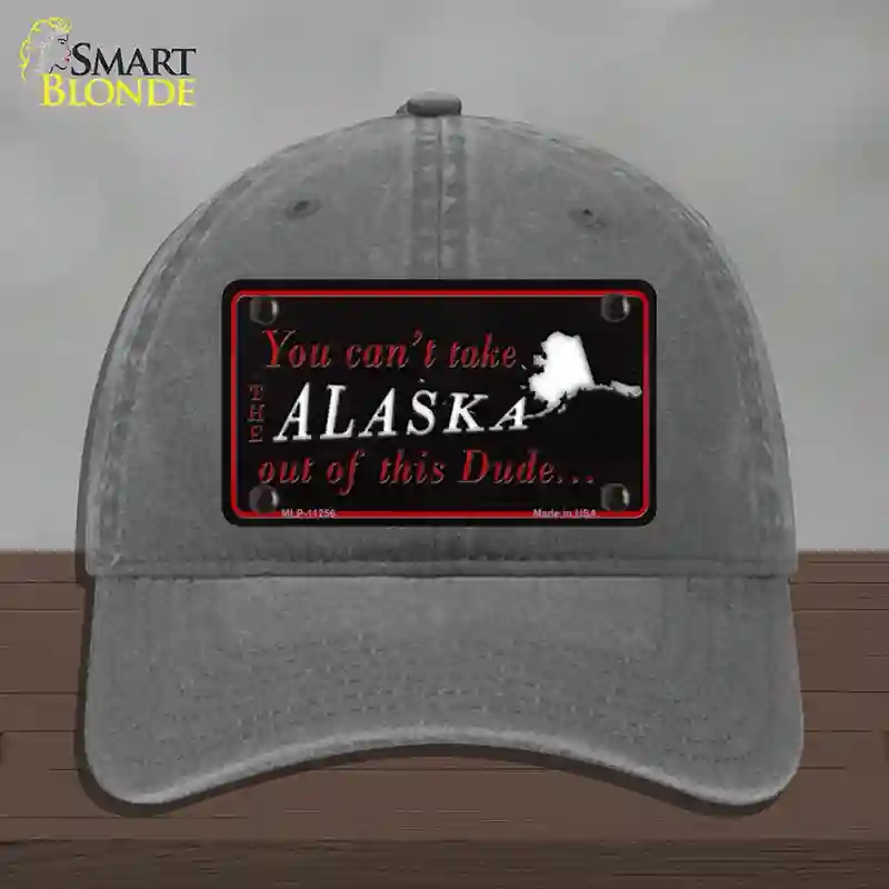 HAT08-MLP-11256 Alaska Dude Novelty License Plate Hat, Unconstructed Cotton - Charcoal