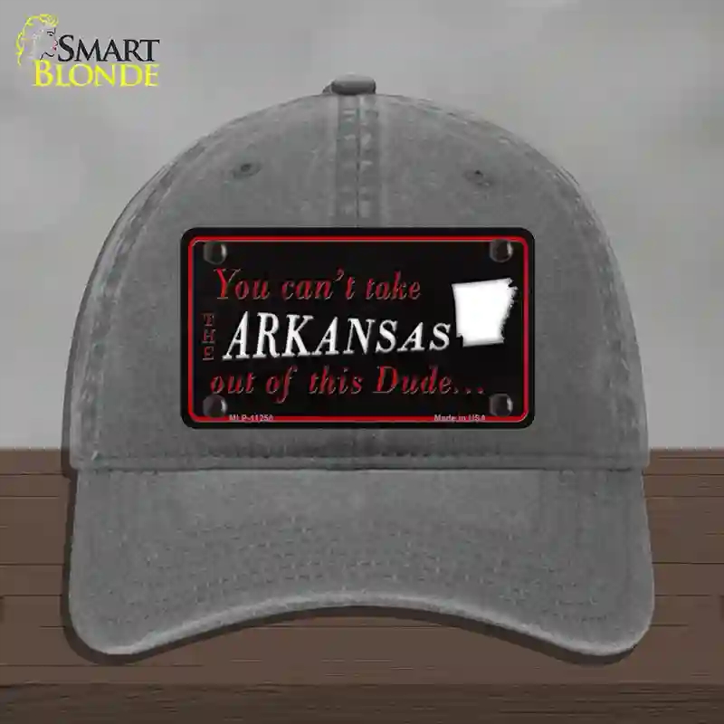 HAT08-MLP-11258 Arkansas Dude Novelty License Plate Hat, Unconstructed Cotton - Charcoal
